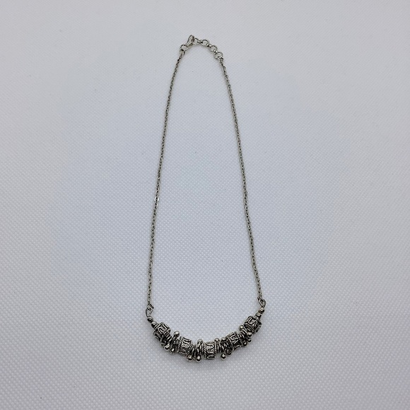 Silver Tone Twirl Bead Necklace - Picture 2 of 2